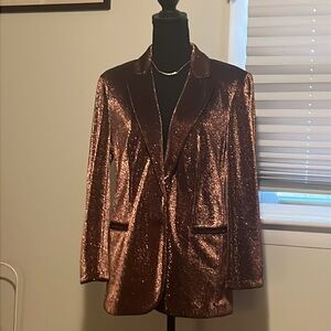 Tahari Copper Bronze Blazer, Size 10, (medium) Shiny like a penny! NWOT